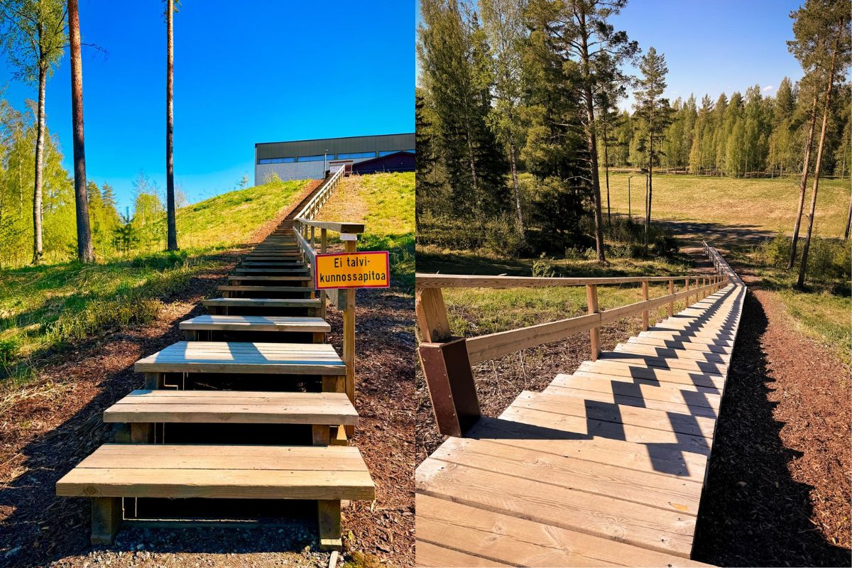 Parkkivuoren kuntoportaiden valot toistaiseksi poissa käytöstä.